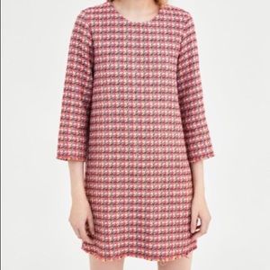 *ZARA* TRF Pink Tweed Shift Dress